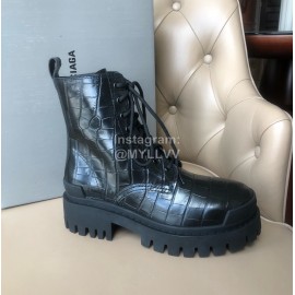 Balenciaga Autumn Winter Fashion Leather Martin Boots For Women Black