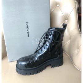 Balenciaga Autumn Winter Fashion Leather Martin Boots For Women Black