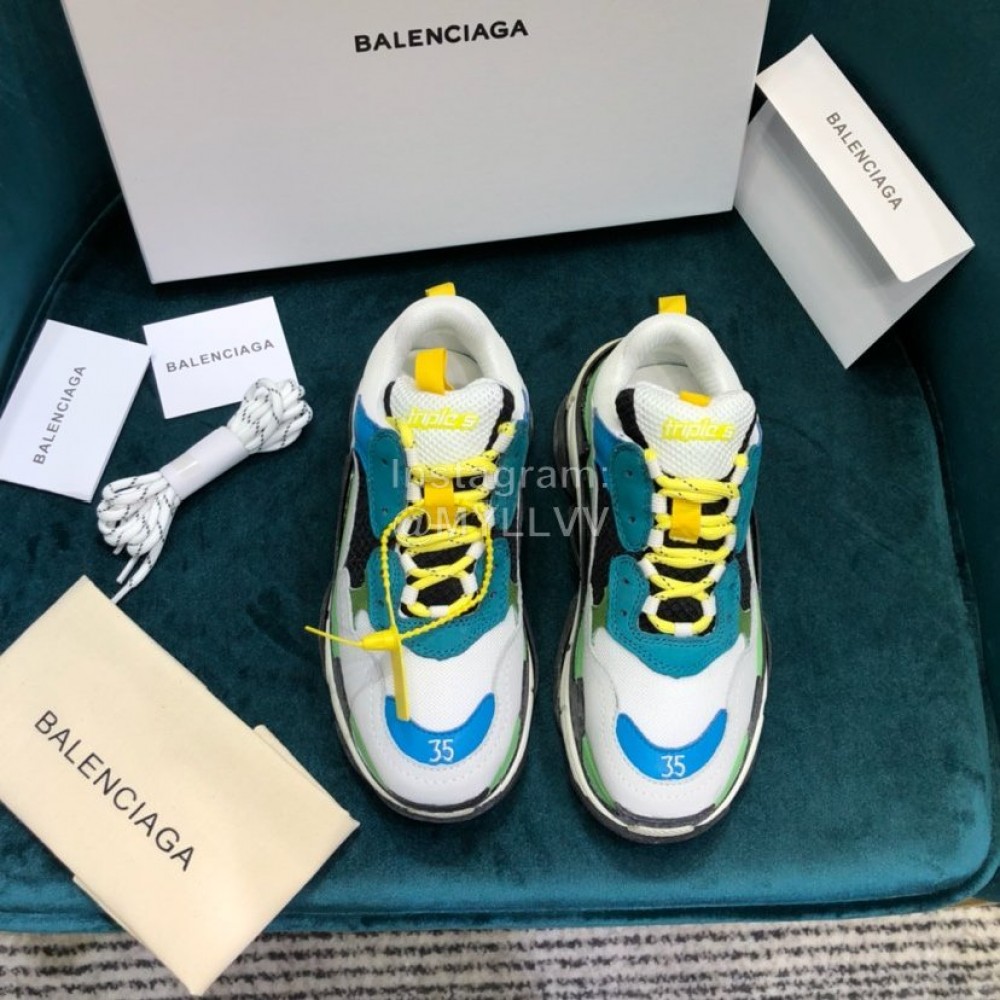 Balenciaga Triple-S New Cowhide Canvas Mesh Sneakers For Men And Women
