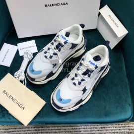 Balenciaga Triple-S Cowhide Canvas Mesh Sneakers For Men And Women White