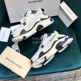 Balenciaga Triple-S Cowhide Canvas Mesh Sneakers For Men And Women White