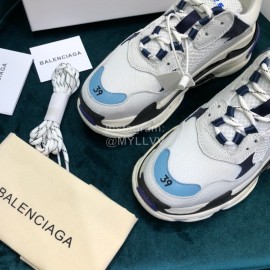Balenciaga Triple-S Cowhide Canvas Mesh Sneakers For Men And Women White