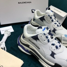 Balenciaga Triple-S Cowhide Canvas Mesh Sneakers For Men And Women White