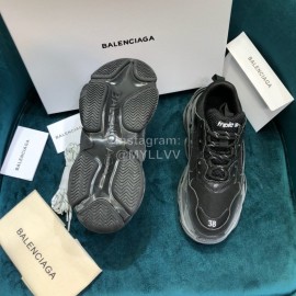Balenciaga Triple-S Cowhide Canvas Mesh Black Sneakers For Men And Women