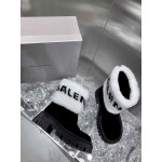 Balenciaga Winter Printed Letter Warm Lamb Wool Boots For Women