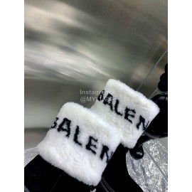Balenciaga Winter Printed Letter Warm Lamb Wool Boots For Women