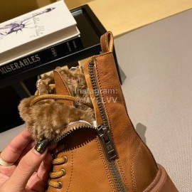 Balenciaga Autumn Winter New Soft Leather Lace Up Martin Boots For Women Brown