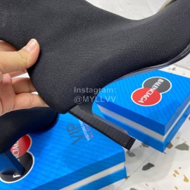 Balenciaga Autumn Winter Leather Elastic Woven Black Socks Boots