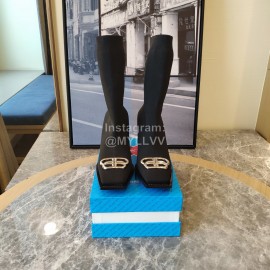 Balenciaga Autumn Winter New Thickened Knitted Socks Boots Black