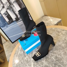 Balenciaga Autumn Winter New Thickened Knitted Socks Boots Black