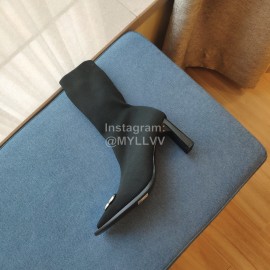 Balenciaga Autumn Winter New Thickened Knitted Socks Boots Black