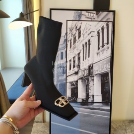 Balenciaga Autumn Winter New Thickened Knitted Socks Boots Black