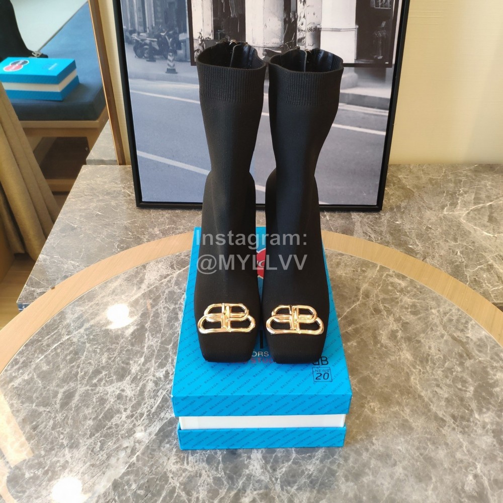 Balenciaga Autumn Winter New Thickened Knitted Socks Boots 