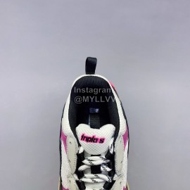 Balenciaga Fashion Thick Soles Mesh Sneakers For Men And Women Rose Red