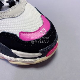 Balenciaga Fashion Thick Soles Mesh Sneakers For Men And Women Rose Red