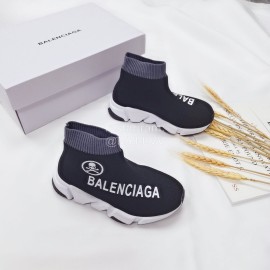 Balenciaga Breathable Stretch Cloth Socks Boots For Kids Black