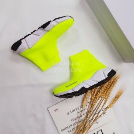 Balenciaga Breathable Stretch Cloth Socks Boots For Kids Yellow