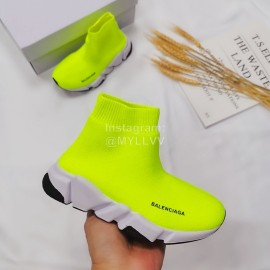 Balenciaga Breathable Stretch Cloth Socks Boots For Kids Yellow