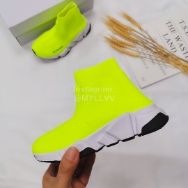 Balenciaga Breathable Stretch Cloth Socks Boots For Kids Yellow