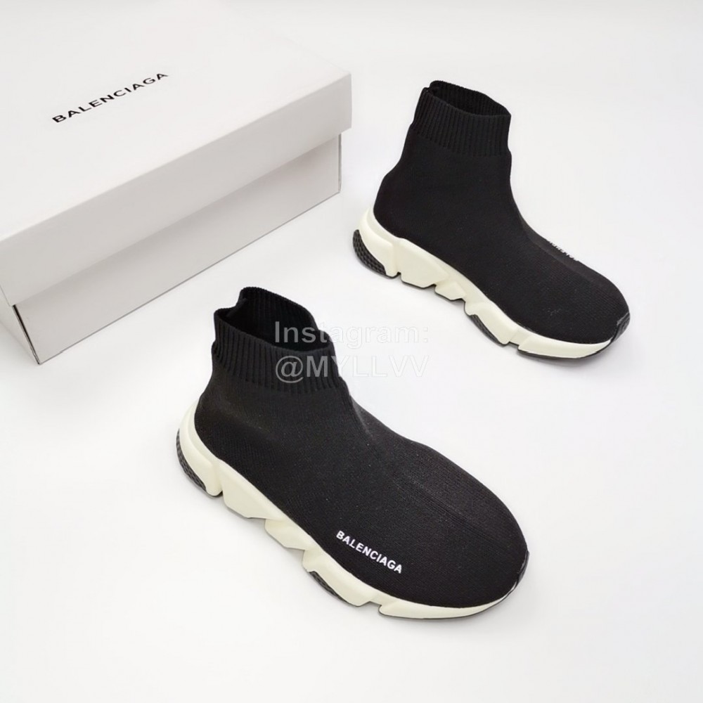 Balenciaga Black Breathable Stretch Cloth Socks Boots For Kids