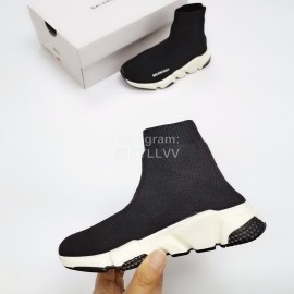Balenciaga Black Breathable Stretch Cloth Socks Boots For Kids