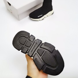 Balenciaga Black Breathable Stretch Cloth Socks Boots For Kids