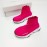 Balenciaga Breathable Stretch Cloth Socks Boots For Kids Rose Red