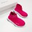 Balenciaga Breathable Stretch Cloth Socks Boots For Kids Rose Red