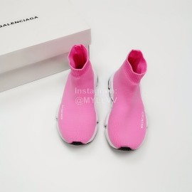 Balenciaga Breathable Stretch Cloth Socks Boots For Kids Pink