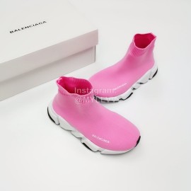 Balenciaga Breathable Stretch Cloth Socks Boots For Kids Pink