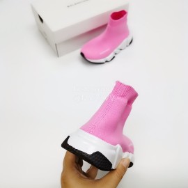 Balenciaga Breathable Stretch Cloth Socks Boots For Kids Pink