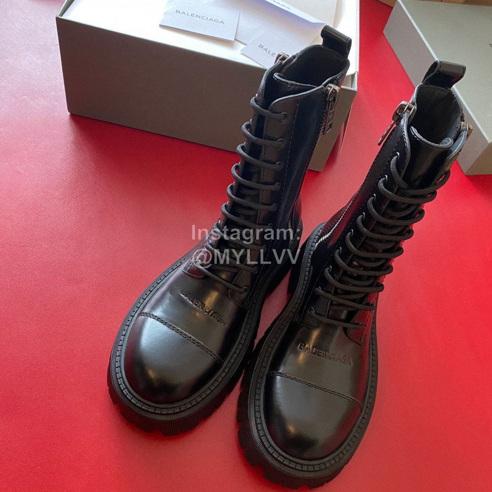 Balenciaga Autumn Winter New Black Cowhide Martin Boots