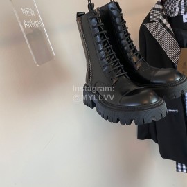 Balenciaga Autumn Winter New Black Cowhide Martin Boots