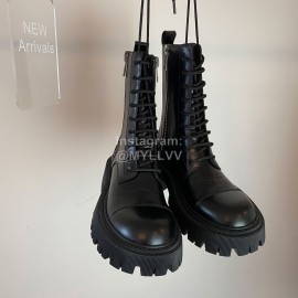 Balenciaga Autumn Winter New Black Cowhide Martin Boots