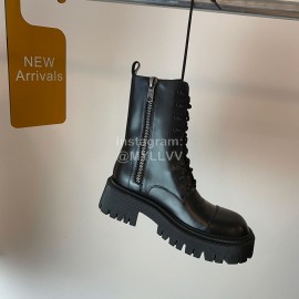 Balenciaga Autumn Winter New Black Cowhide Martin Boots