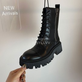 Balenciaga Autumn Winter New Black Cowhide Martin Boots