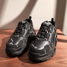 Balenciaga Fashion Letter Printed Thick Soles Sneakers For Men And Women Black