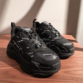 Balenciaga Fashion Letter Printed Thick Soles Sneakers For Men And Women Black