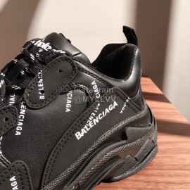 Balenciaga Fashion Letter Printed Thick Soles Sneakers For Men And Women Black