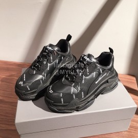 Balenciaga Fashion Letter Printed Thick Soles Sneakers For Men And Women Black