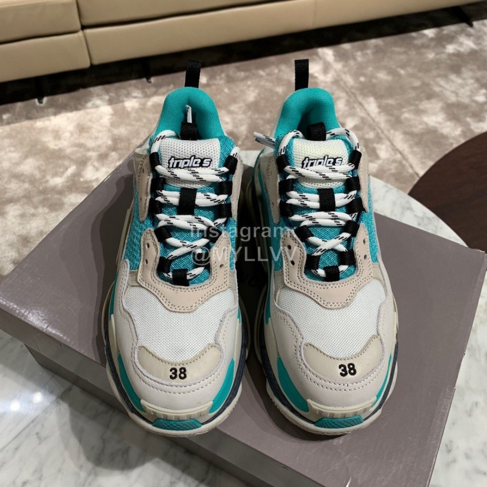 Balenciaga Triples New Thick Soles Sneakers For Men And Women Green