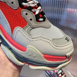 Balenciaga Triples New Thick Soles Sneakers For Men And Women Orange Red