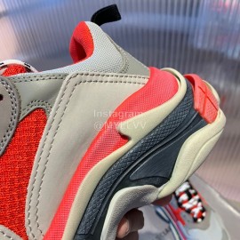 Balenciaga Triples New Thick Soles Sneakers For Men And Women Orange Red