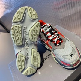 Balenciaga Triples New Thick Soles Sneakers For Men And Women Orange Red