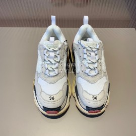 Balenciaga Triples New Thick Soles Sneakers For Men And Women White