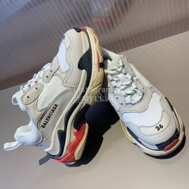 Balenciaga Triples New Thick Soles Sneakers For Men And Women White