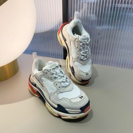 Balenciaga Triples New Thick Soles Sneakers For Men And Women White