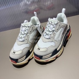 Balenciaga Triples New Thick Soles Sneakers For Men And Women White