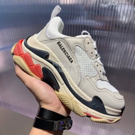 Balenciaga Triples New Thick Soles Sneakers For Men And Women White