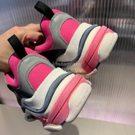 Balenciaga Triples New Thick Soles Sneakers For Men And Women Rose Red